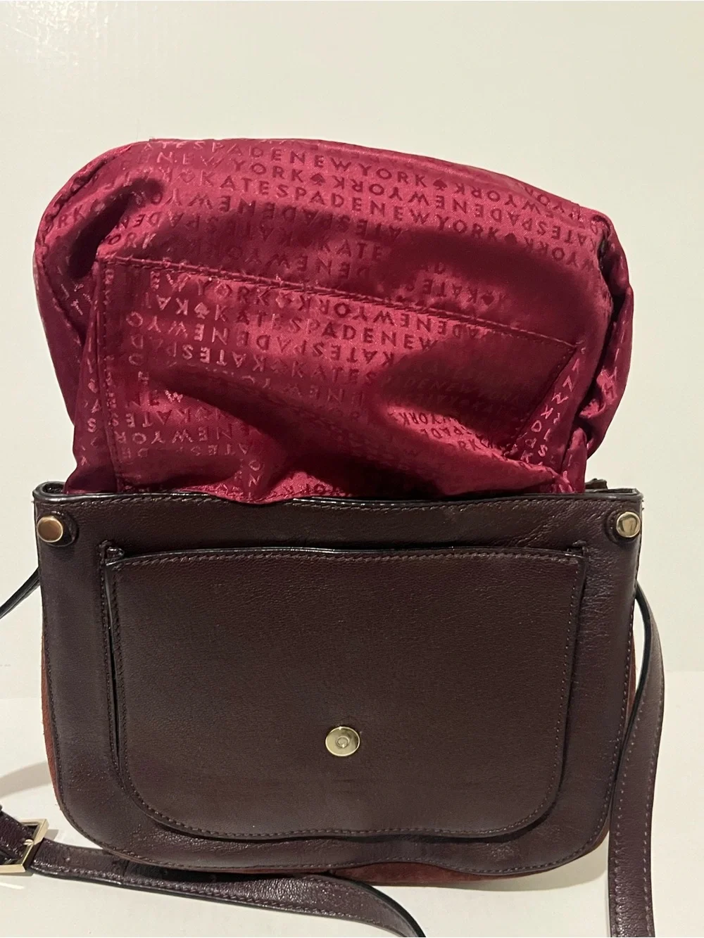 kate spade New York Pratt Rianne Leather Crossbody Bag in Deep Burgundy